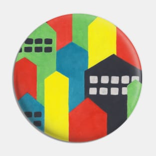 Colourful Painted Cityscape Pin