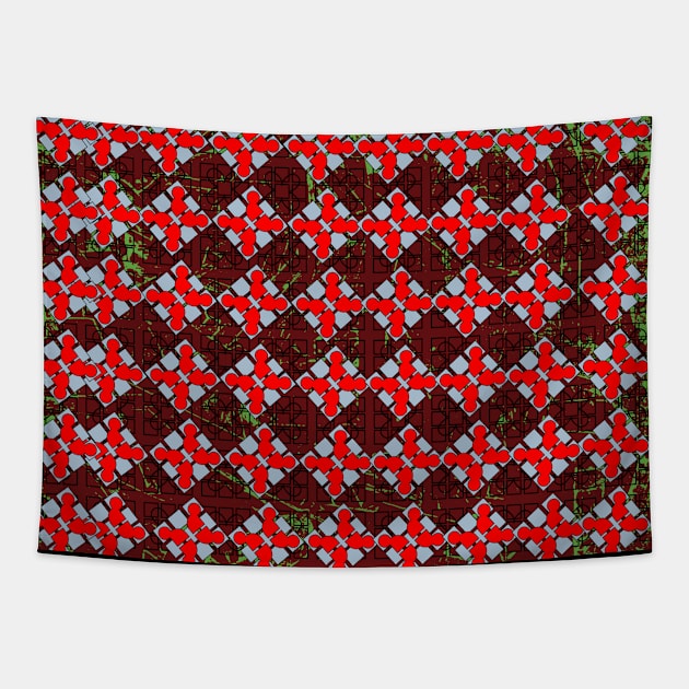 colorful geometric rectangular patterns Tapestry by DELQABEL