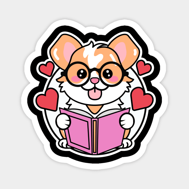 Dogs And Books Magnet by StoryTimeComic 