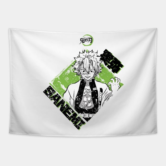 DEMON SLAYER: SANEMI SHINAZUGAWA (GRUNGE STYLE) Tapestry by FunGangStore