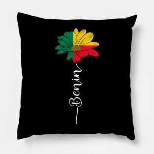 Vintage Benin Sunflower Flag Benin Lover Pillow