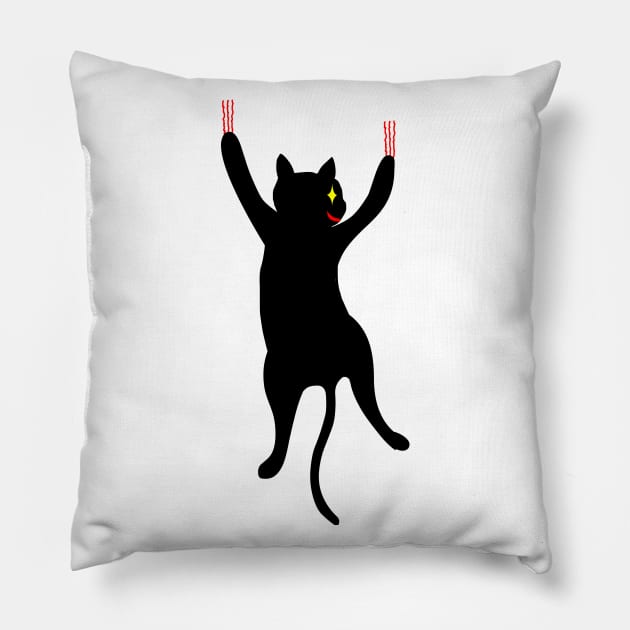 CAT ON BACK Pillow by MoreThanThat