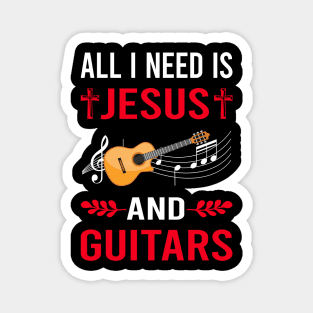 I Need Jesus And Guitar Guitarist Magnet