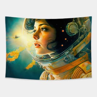 We Are Floating In Space - 54 - Sci-Fi Inspired Retro Artwork Tapestry