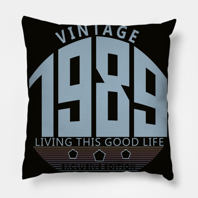 31st Birthday T-Shirt - Vintage 1989 Pillow by Reshartinc