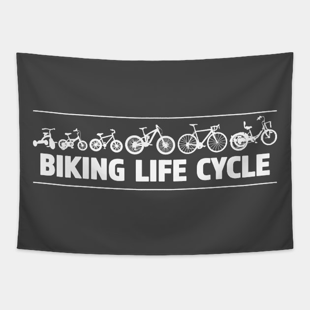 Biking Life Cycle - Great Gift for Bike Riders New & Old Tapestry by RKP'sTees