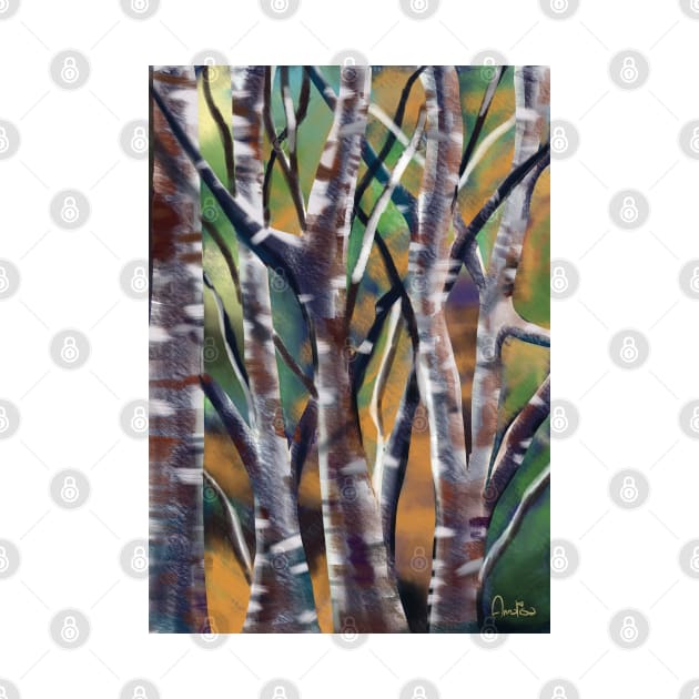 Abstract Birch Trees. Artwork By Annalisa Amato by annalisaamato