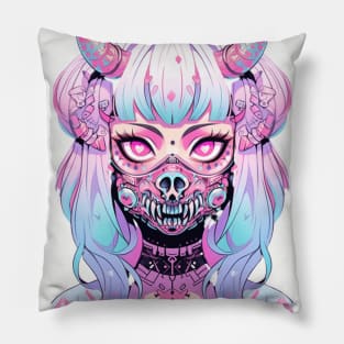 Pastel Goth Kawaii Demon Gril Pillow