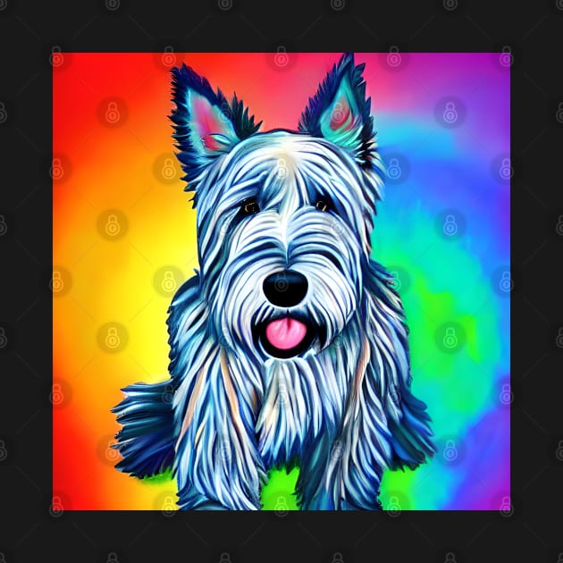 Scottish Terrier Dog Rainbow Painting by KayBee Gift Shop