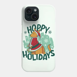 Hoppy Holidays // Funny Christmas Kangaroo Phone Case