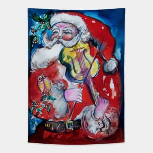 SANTA CLAUS VIOLIN PLAYER /  MUSICAL CHRISTMAS PARTY Tapestry