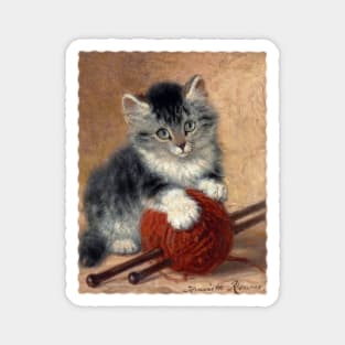 Kitten with a ball of wool Magnet