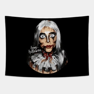 Happy Halloween Spooky Scary Ventriloquist  Costume Tapestry
