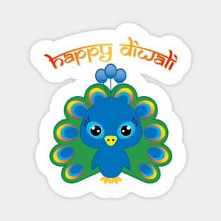 😍 Happy Diwali with cute peacock (girl)😍 Magnet