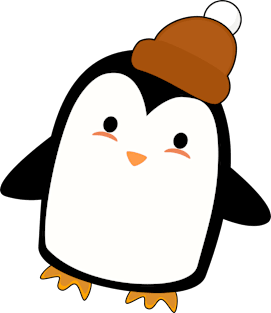 Kawaii Penguin with a beanie Magnet