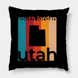 South Jordan Utah Retro Pillow