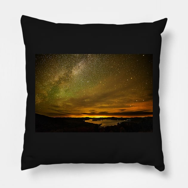 Rangeley Lake Milky Way Rangeley Maine Pillow by WayneOxfordPh