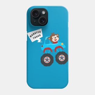 illustration of monster truck with cartoon style. Phone Case