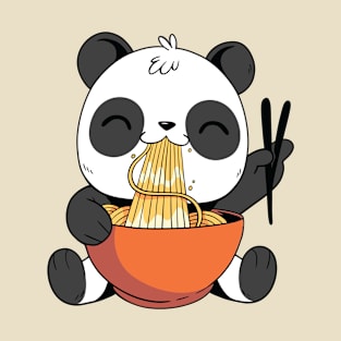 Cute Panda Eating Ramen T-Shirt