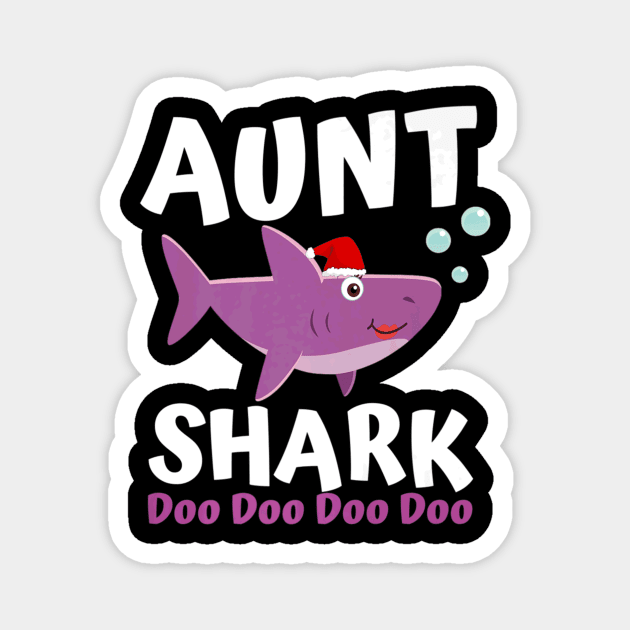 Aunt Shark Premium Christmas Mommy Shark Daddy Shark Magnet by Stick Figure103