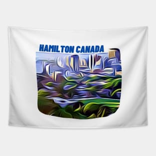 Hamilton Canada Skyline Painting Tapestry