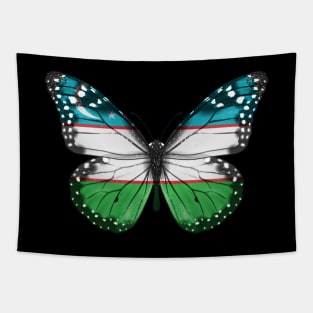 Uzbekistani Flag  Butterfly - Gift for Uzbekistani From Uzbekistan Tapestry