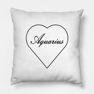 Aquarius Zodiac Heart Pillow