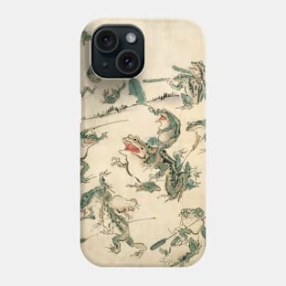 Battle of the Frogs Kawanabe Kyosai Phone Case