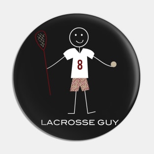 Funny Mens Lacrosse Guy Pin