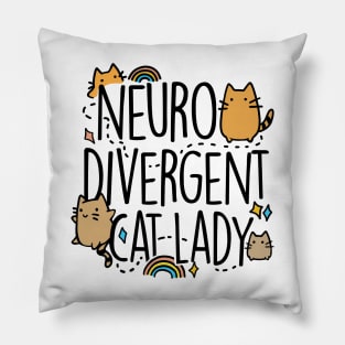 Neurodivergent Cat Lady Pillow