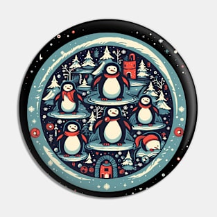 Penguin in Ornmament, Love Penguins Pin
