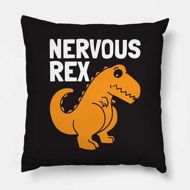 Nervous Rex Funny Dinosaur Shirt Pillow by redbarron