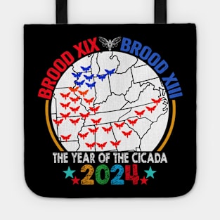 Cicada Brood USA Map Tsunami Bugs Brood XIX Brood XIII 13 Year Of The Cicada 2024 Tote