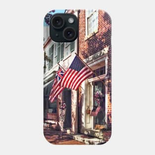 Fredericksburg VA - Street With American Flags Phone Case