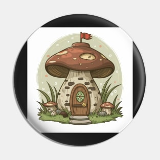 Red Mushroom Cottage Pin