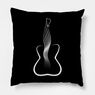 Guitar Female figure (white print) Pillow