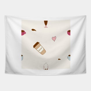 Cute Coffee Cup Pattern Tapestry