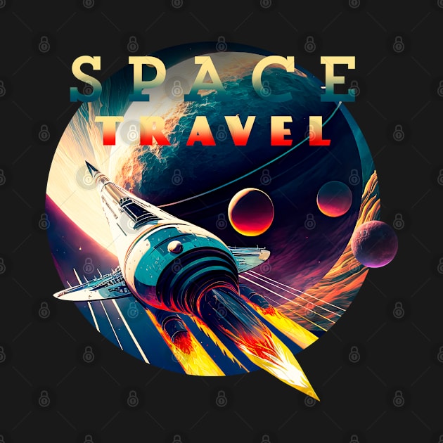 Space Travel — Vintage retro space poster by Synthwave1950