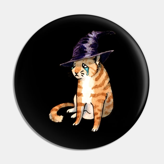 Weak Witch Cat Pin by AquarellChill