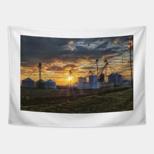 Bins and Silos at Sunset Tapestry