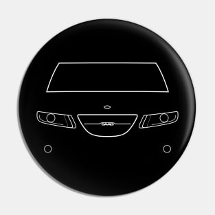 Saab 9-5 classic car white outline graphic Pin