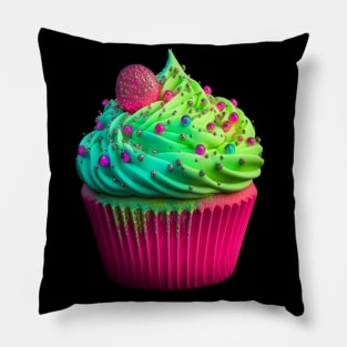 Neon Pink Cupcake Pillow