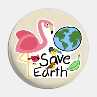 Save Earth! Save Birds! Pin