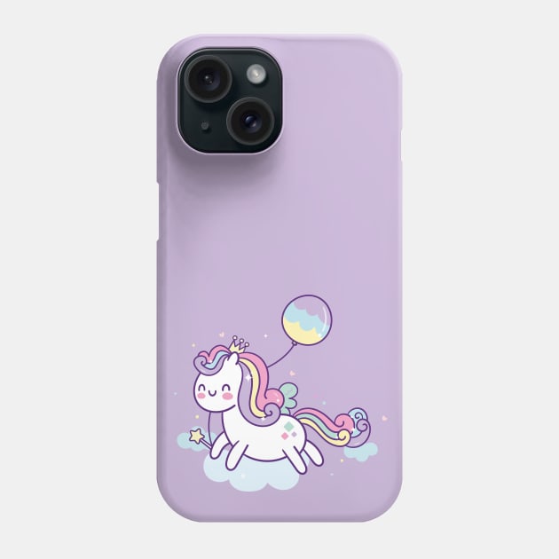 Kawaii Rainbow Unicorn Pony Cute Magic Horse Phone Case by RetroGeek