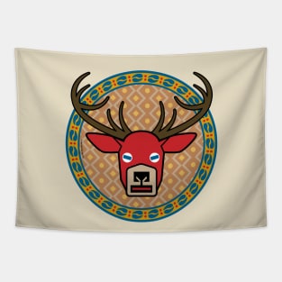 Regal Red Stag Shield Tapestry