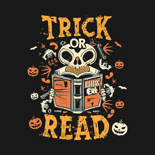 Halloween Trick or Read Librarian Teacher Book Lover Cute by AimArtStudio