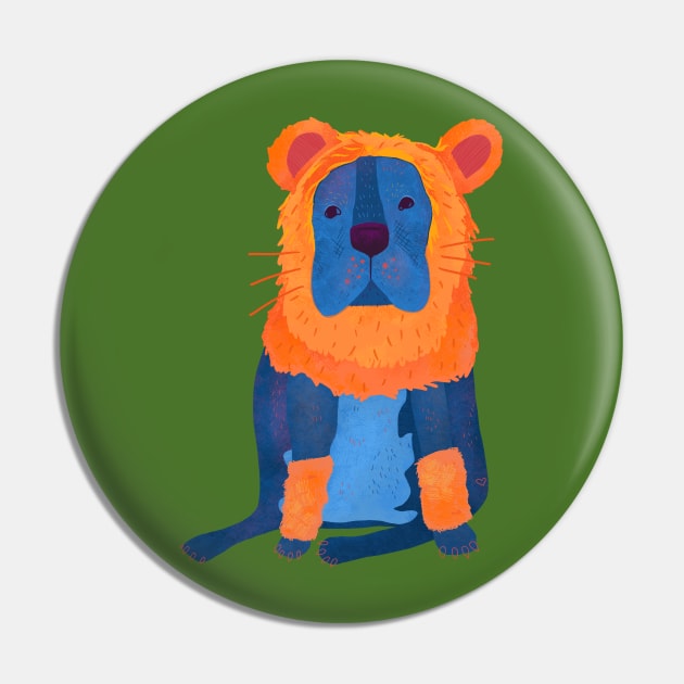 Hear me Rowr - Courageous Lion Dog Drawing Pin by Kathy Osborne Studio