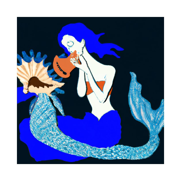 The Painting of "Enchantress From Neptune" in Henri Matisse Style by VisionsFromAntares