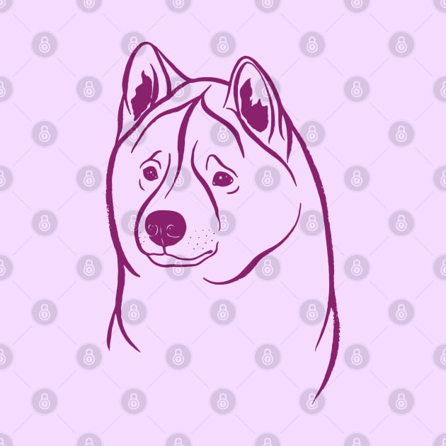 American Akita (Lilac and Plum) by illucalliart