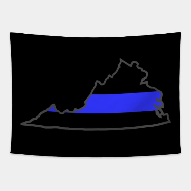 VA blue line Tapestry by 752 Designs